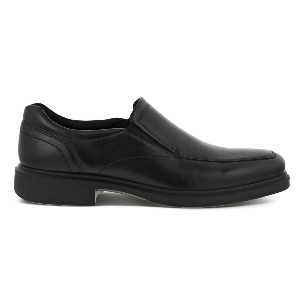 USED ECCO Men's Helsinki 2.0 Apron Toe Slip-On Loafer, Black, 9